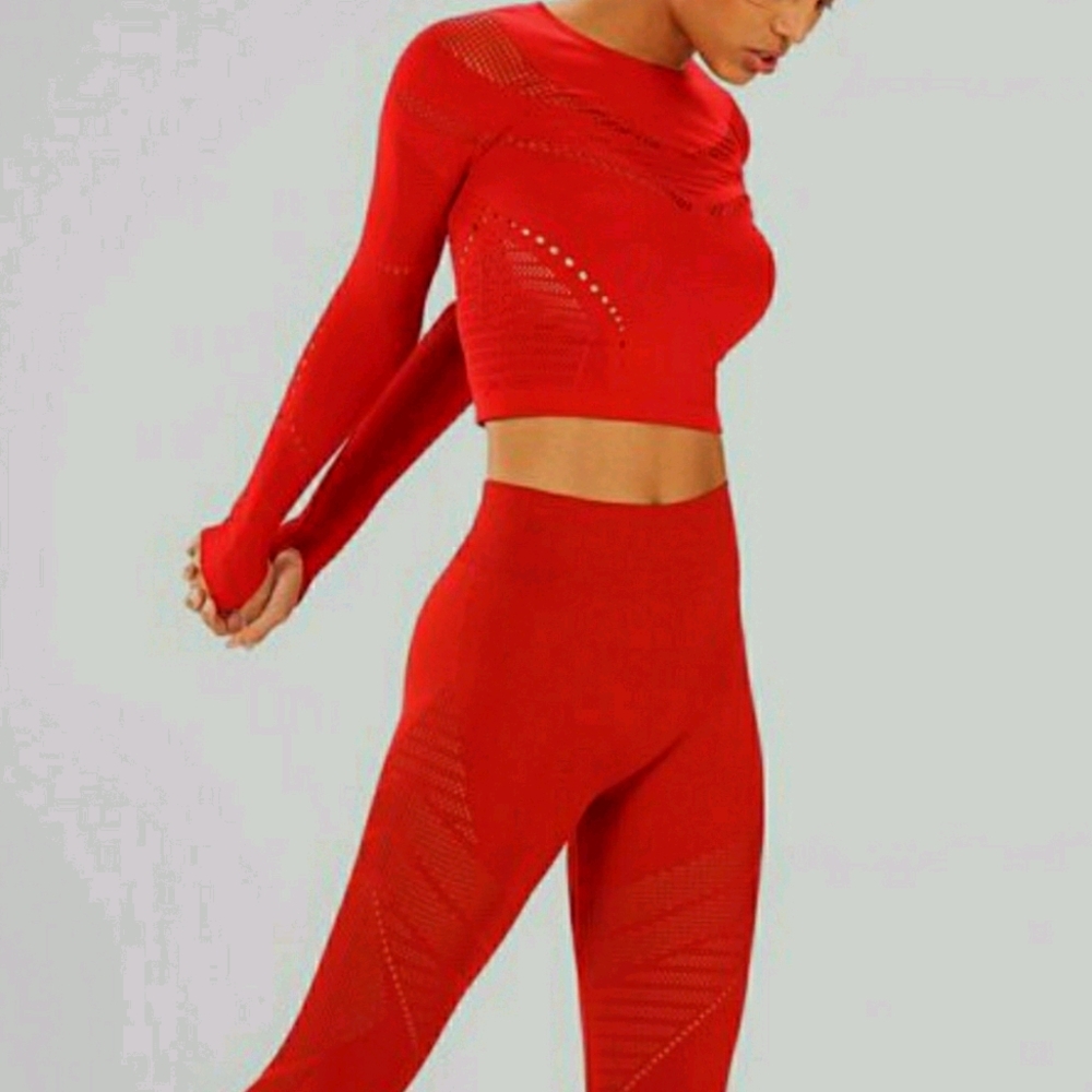 Fabletics Red 2 piece gym set